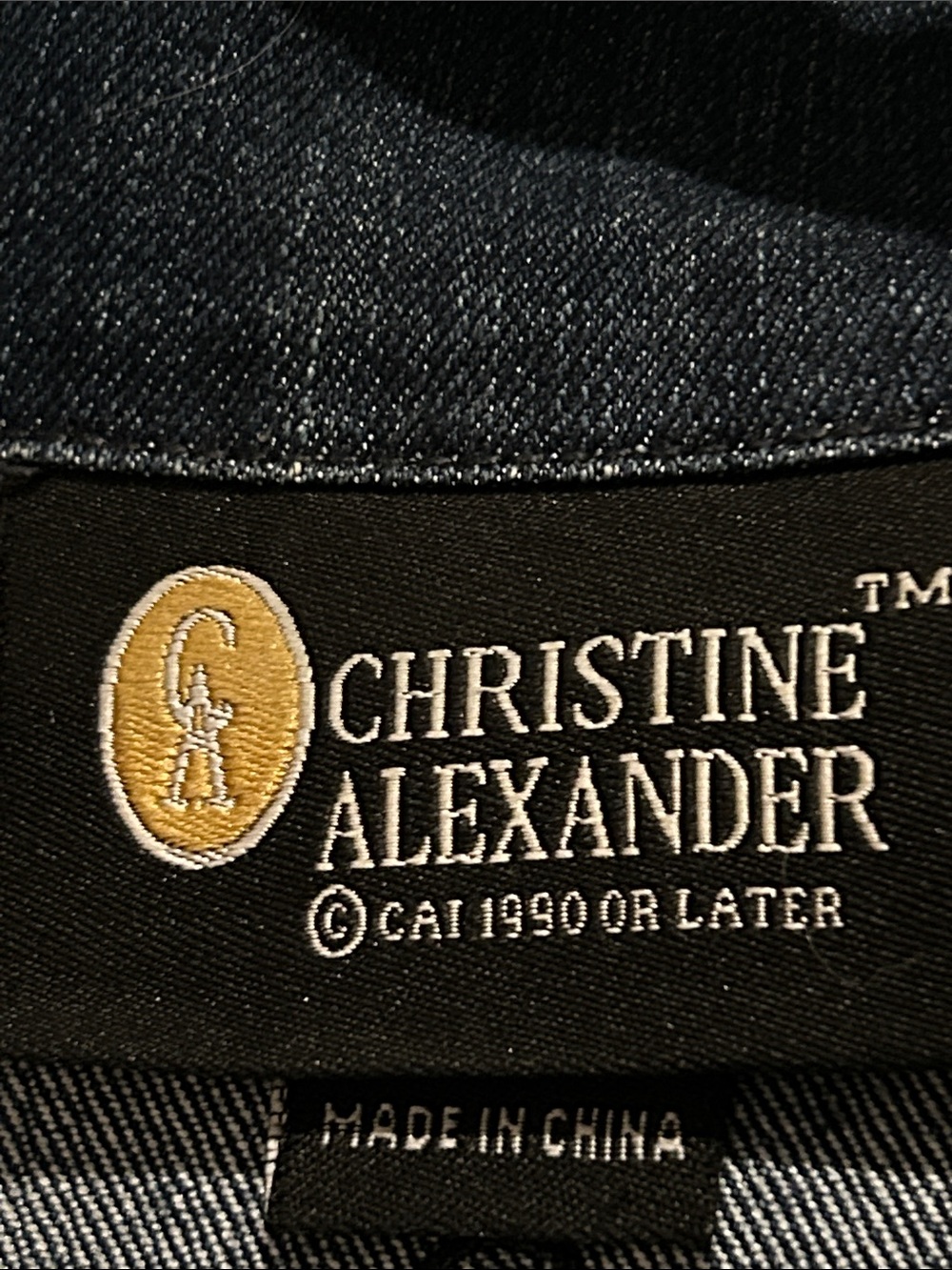 Christine Alexander Dark Blue Denim Jacket with Crystal Accents - Picture 12 of 14